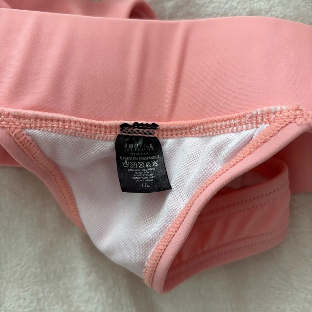 Boutine LA Blush Pink Surf Bottoms & Bikini Top II Size Large - Picture 4 of 15